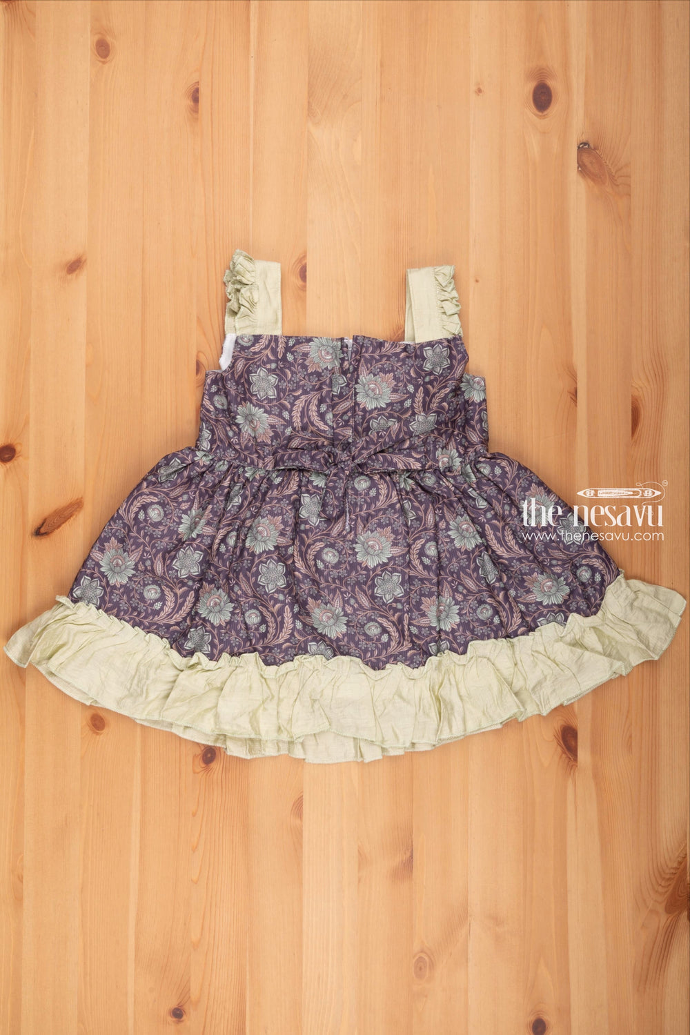 The Nesavu Baby Cotton Frocks Chic Green Fancy Frock for Baby Girls: Floral Cotton for Celebratory Moments Nesavu Baby Clothes for Girls | Fancy Frock for Baby Girls | the Nesavu