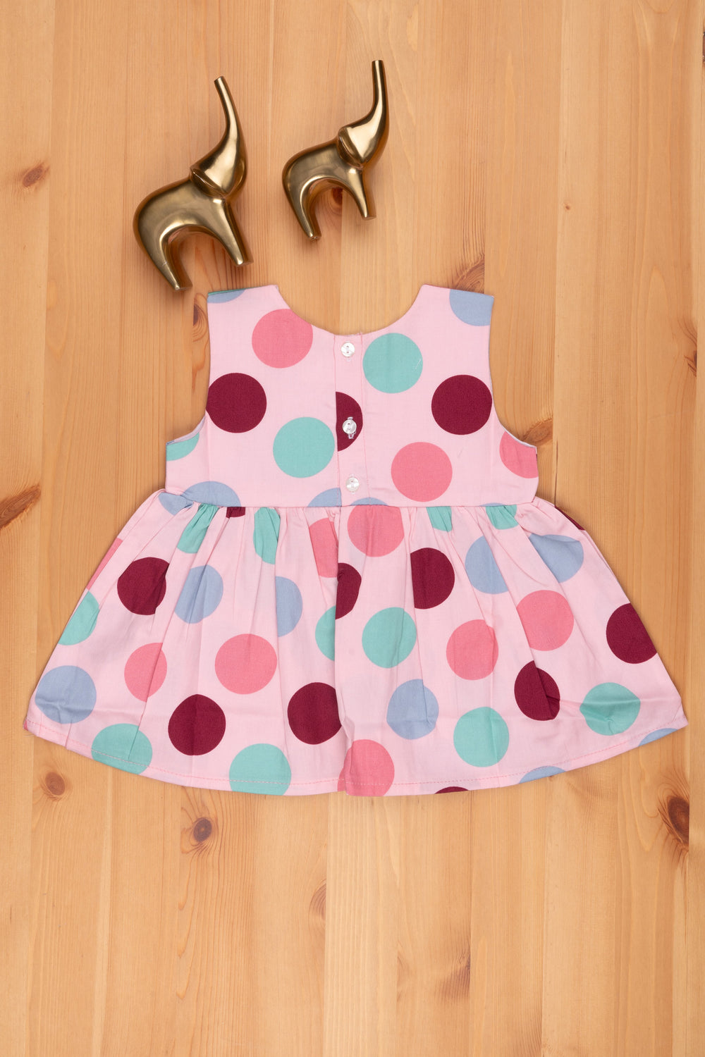 The Nesavu Baby Frock / Jhabla Chic Pink Polka Dot Outfit - Perfect for Newborn Girls Nesavu Fancy Dresses For baby Girls | Buy Pink Baby Frocks online | The Nesavu
