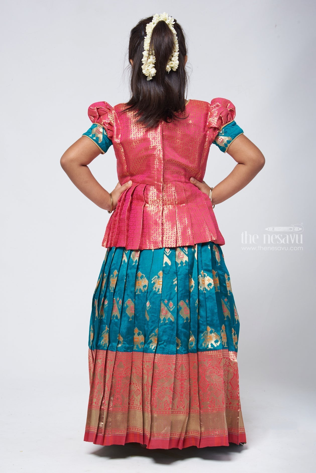 Girls Pattu Skirt And Blouse Set | Indian Ethnic Dress For Kids | The  Nesavu – The Nesavu