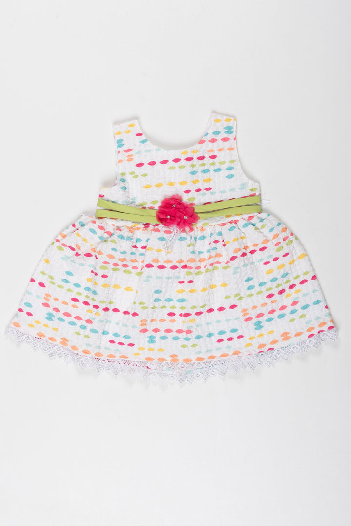 The Nesavu Baby Fancy Frock Colorful Confetti Cotton Frock for Joyful Baby Girl Moments Nesavu 14 (6M) / Green / Popcorn Polysilk BFJ550A-14 Handmade Confetti Cotton Frock | Baby Girls Spring Collection | Shop Now | The Nesavu