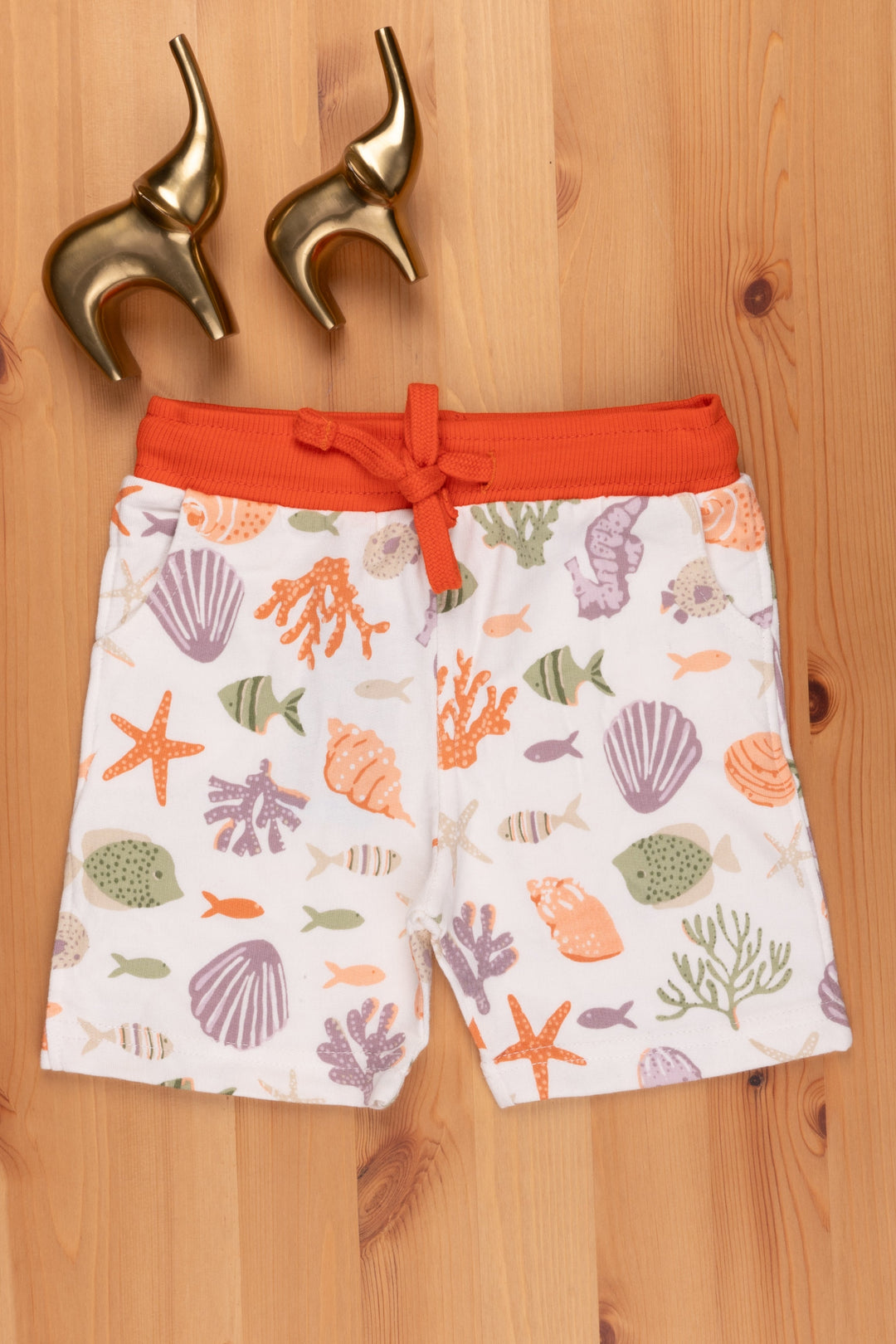 The Nesavu Boys Shorts Comfortable Unisex Kids Casual Shorts Cozy and Chic Bottoms for All psr silks Nesavu 10 (NB) / White LBW020