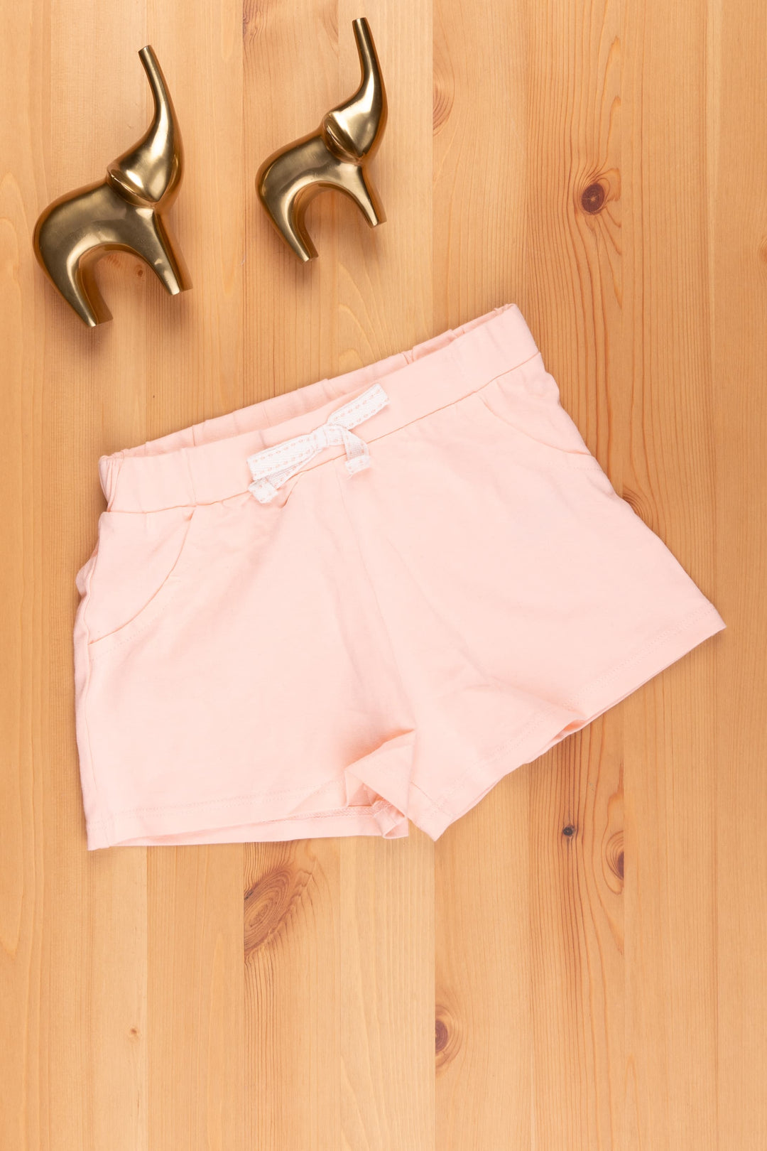 The Nesavu Girls Shorts Comfy Unisex Kids Everyday Shorts EasytoWear Stylish Bottoms psr silks Nesavu 14 (6M) / Pink LBW009D