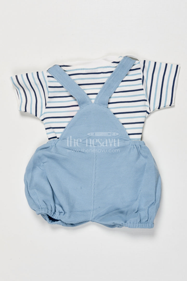 The Nesavu Baby Dungarees Cotton Baby Dungaree Set with Cute Embroidery for Everyday Wear Nesavu Nesavu cotton baby dungaree set animal embroidery playdates daily comfort