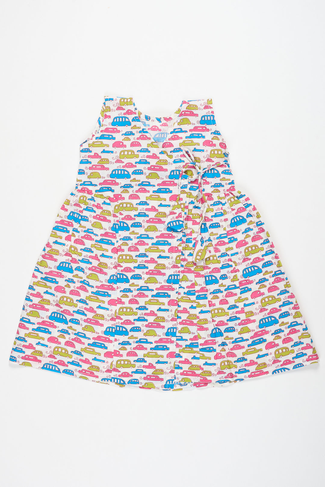 The Nesavu Baby Cotton Frocks Cotton Baby Frock with Colorful Car Print Perfect for Fun Family Outings Nesavu Nesavu Cotton Baby Frock Colorful Car Print Fun Comfortable Family Outing Outfit