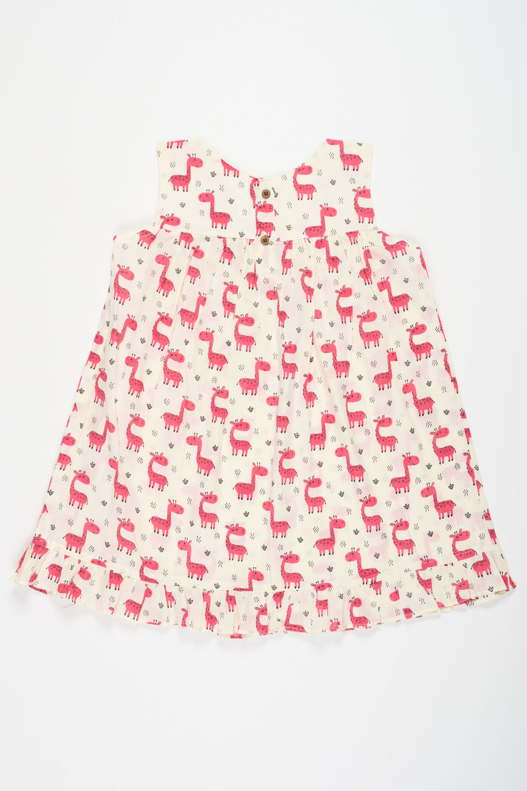 The Nesavu Baby Cotton Frocks Cotton Baby Frock with Playful Giraffe Print Soft and Breathable Daily Wear for Baby Girls Nesavu Nesavu Cotton Baby Frock Giraffe Print Soft Everyday Wear Baby Girls