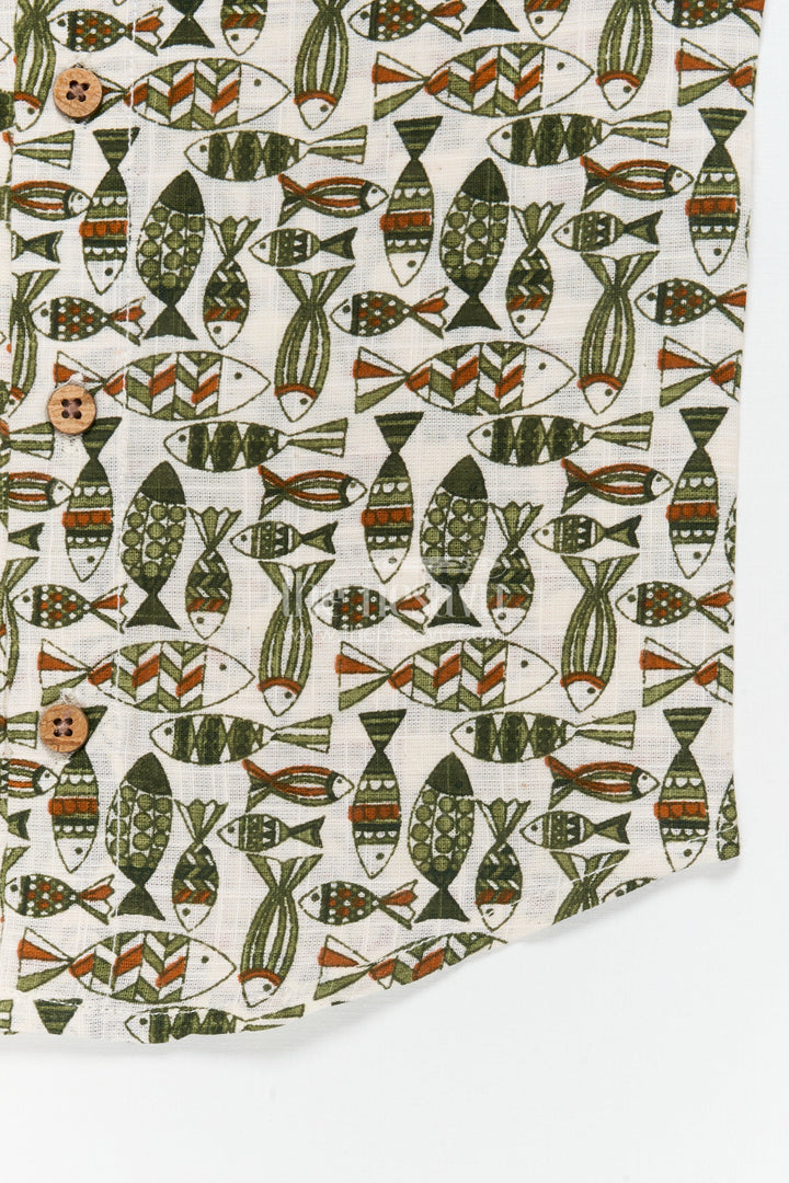 The Nesavu Baby Jablas Cotton Baby Jabla with Abstract Digital Print and Button Front Nesavu 10 (NB) / Green / Cotton IF050A-10 Nesavu baby cotton jabla with abstract digital print and front buttons – sleeveless daily essential