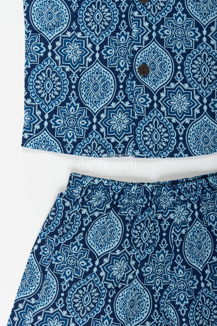The Nesavu Cotton casual set for toddler boys' summer wardrobe Nesavu Nesavu toddler boys casual printed cotton set  mandala co-ord outfit everyday summer fun