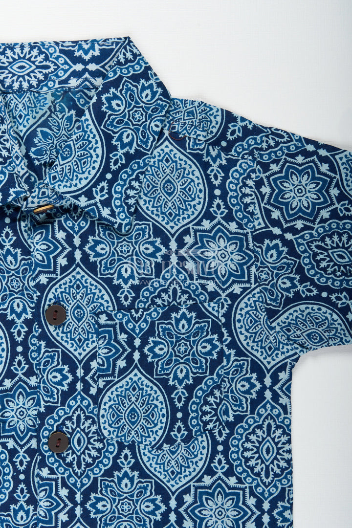 The Nesavu Cotton casual set for toddler boys' summer wardrobe Nesavu Nesavu toddler boys casual printed cotton set  mandala co-ord outfit everyday summer fun