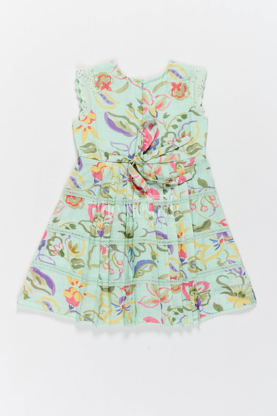 The Nesavu Girls Cotton Frock Cotton Dress for Girls in Cream for Traditional Events Nesavu Nesavu Cotton Dress For Girls In Cream For Traditional Events