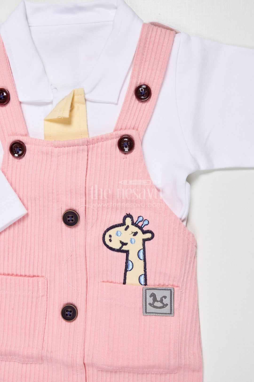 The Nesavu Baby Dungarees Cotton Dungaree Set for Baby Girls for Daily Comfort and Playtime Nesavu Nesavu cotton dungaree set baby girls soft inner top playtime daily wear