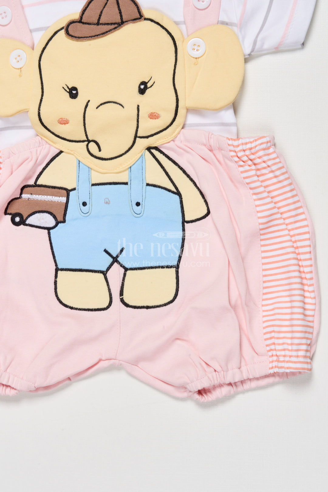 The Nesavu Baby Dungarees Cotton Dungaree Set for Baby Girls with Embroidery for Play and Comfort Nesavu Nesavu baby girl cotton dungaree set embroidery  ideal daily comfort casual play