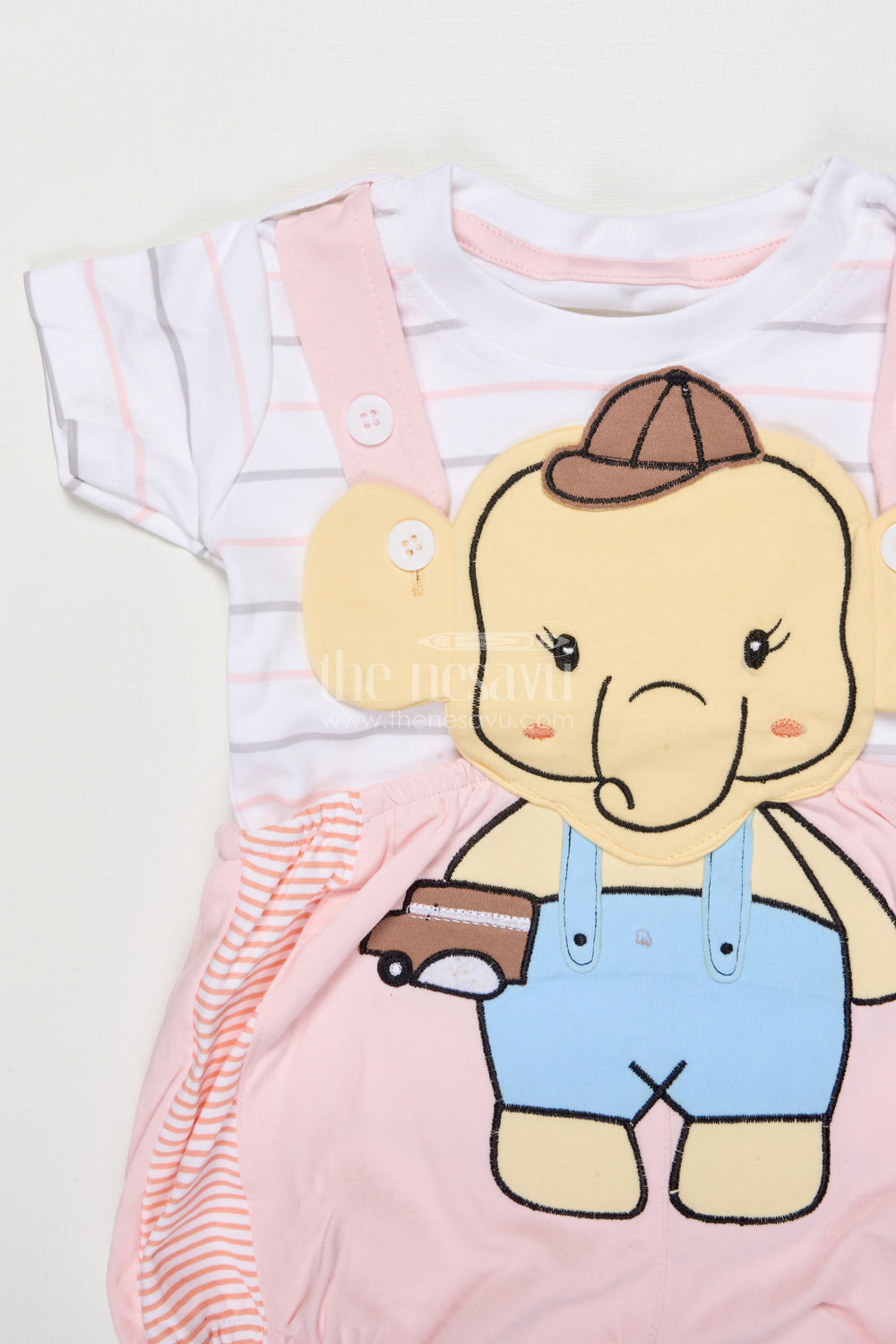 The Nesavu Baby Dungarees Cotton Dungaree Set for Baby Girls with Embroidery for Play and Comfort Nesavu Nesavu baby girl cotton dungaree set embroidery  ideal daily comfort casual play