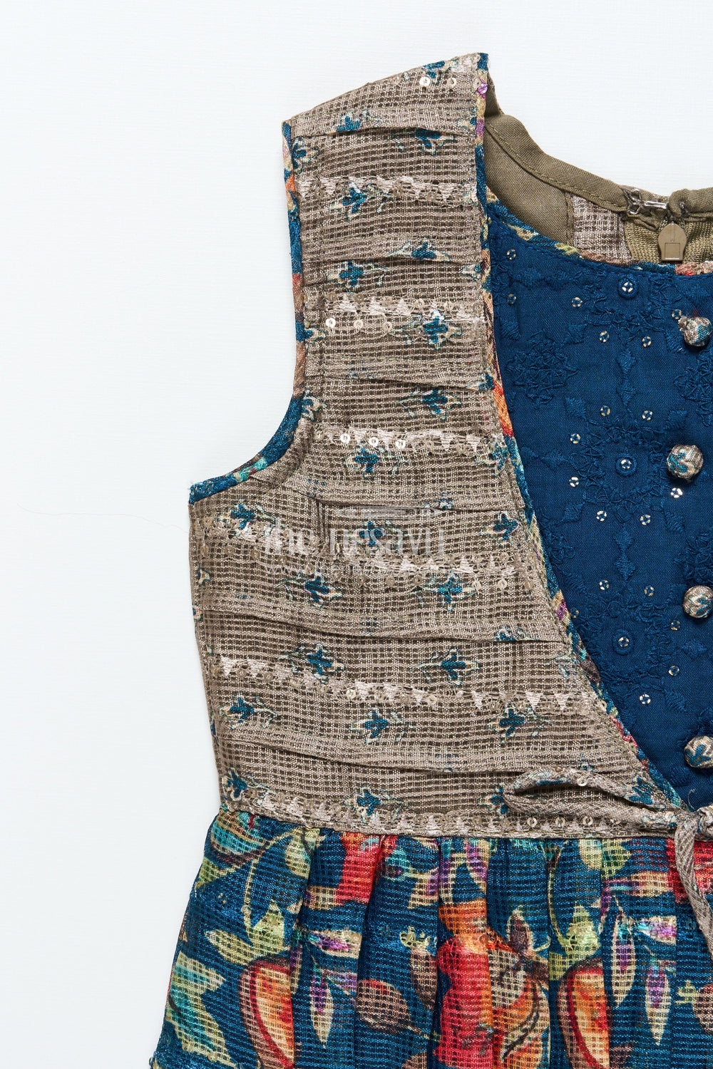 The Nesavu Girls Cotton Frock Cotton Frock for Toddler Girls with Embroidery for School Functions and Casual Occasions Nesavu Nesavu toddler girls cotton frock sequin embroidery  ideal ethnic school events outings