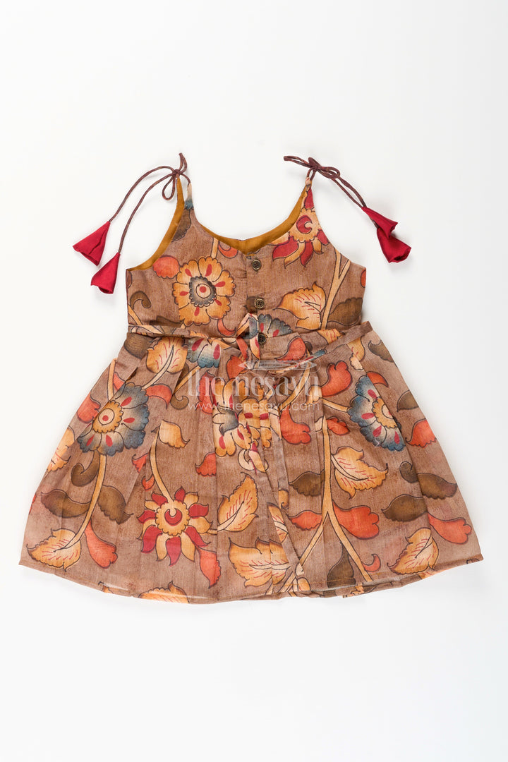 The Nesavu Tie-up Frock Cotton Printed Baby Girl Tie-Up Frock for Summer Outings and Festive Play Nesavu Nesavu cotton tie-up frock for baby girls – tribal printed summer dress for playdates and poojas