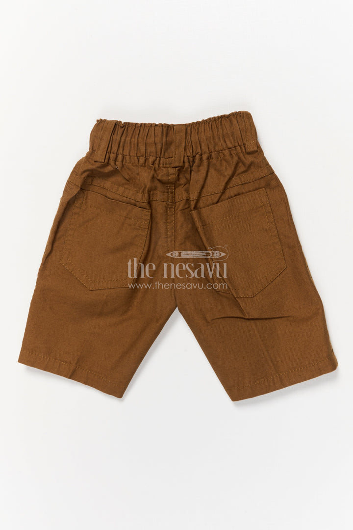 The Nesavu Boys Shorts Cotton Shorts for Boys with Rabbit Print and Elastic Fit Nesavu Kids cotton shorts for boys with rabbit cartoon print and practical pockets