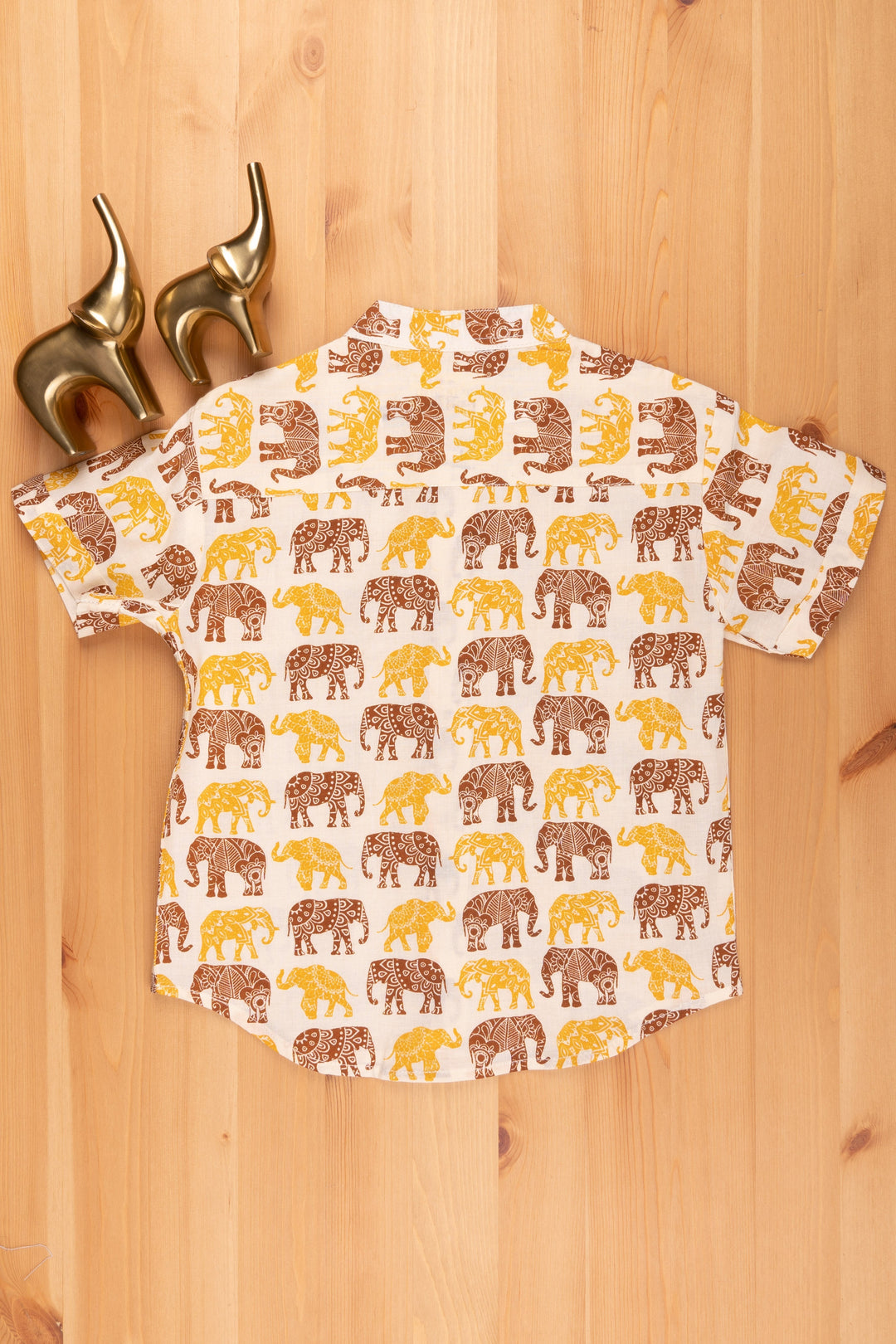 The Nesavu Boys Cotton Shirt Cute Elephant Print Shirt for Boys | Mul Mul Cotton | Nesavu | Playful and Adorable Kids' Fashion psr silks Nesavu