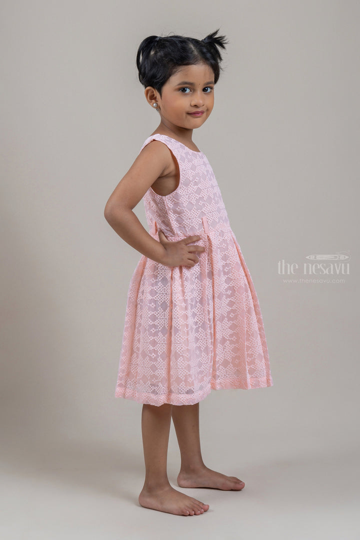 The Nesavu Baby Frock / Jhabla Cute Orange Loop Stitch Embroidered Baby Frock With Cute Black Ruffled Belt psr silks Nesavu