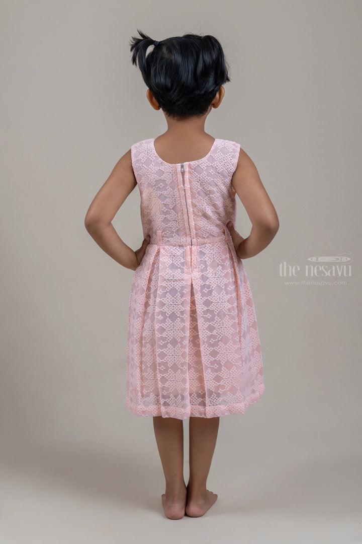 The Nesavu Baby Frock / Jhabla Cute Orange Loop Stitch Embroidered Baby Frock With Cute Black Ruffled Belt psr silks Nesavu