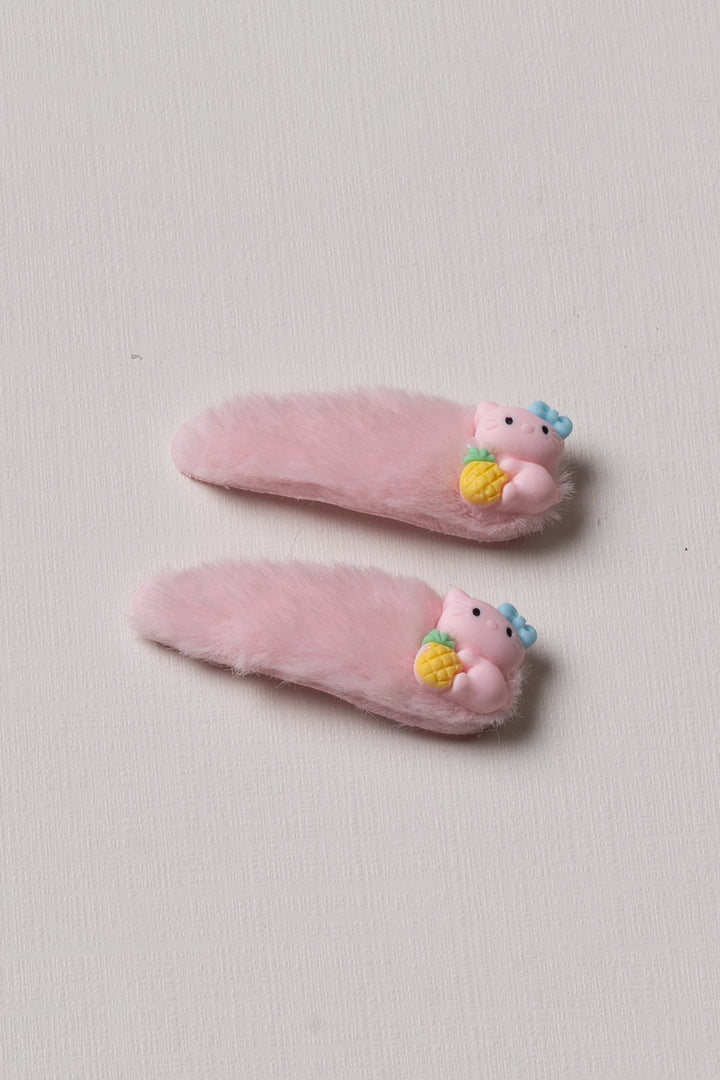 The Nesavu Tick Tac Clip Cute Pink Furry Character Tic Tac Hair Clips for Girls Nesavu Pink / Style 1 JHTT11A Girls Pink Furry Character Tic Tac Clips | Adorable Accessory | The Nesavu