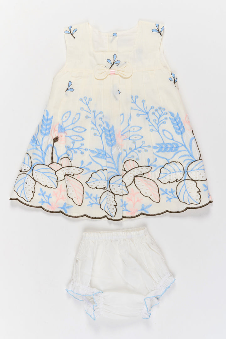 The Nesavu Baby Casual Sets Daily Wear Newborn Baby Girl Clothes with Delicate Blue Floral Embroidery Nesavu Daily Wear Newborn Baby Girl Clothes Soft Blue Embroidery Comfort
