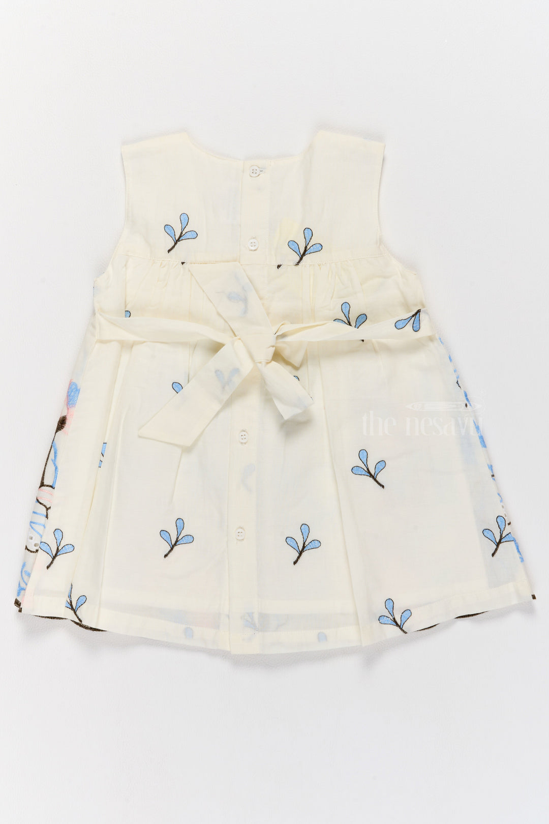 The Nesavu Baby Casual Sets Daily Wear Newborn Baby Girl Clothes with Delicate Blue Floral Embroidery Nesavu Daily Wear Newborn Baby Girl Clothes Soft Blue Embroidery Comfort