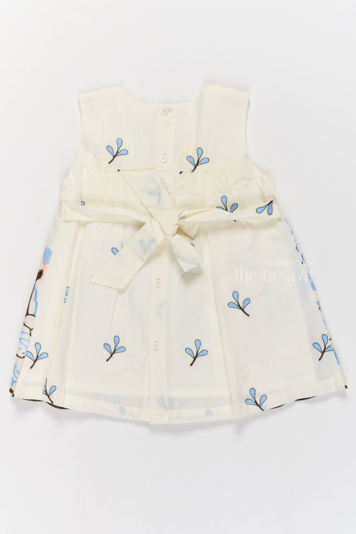 The Nesavu Baby Casual Sets Daily Wear Newborn Baby Girl Clothes with Delicate Blue Floral Embroidery Nesavu Daily Wear Newborn Baby Girl Clothes Soft Blue Embroidery Comfort