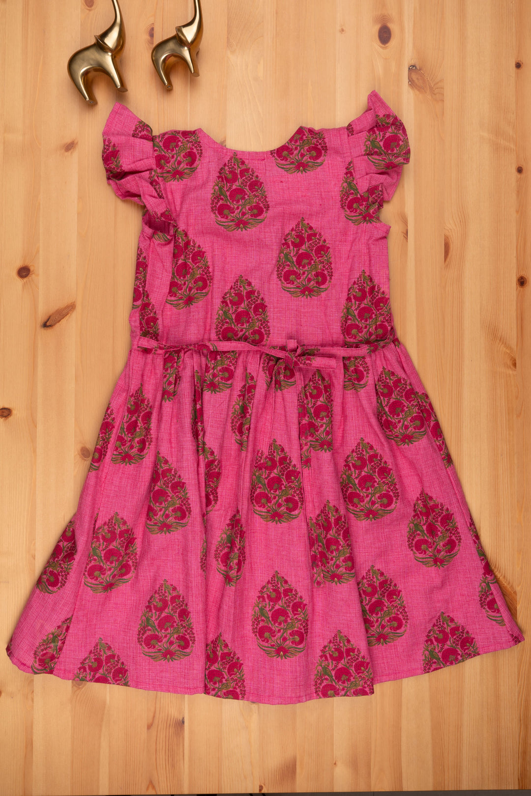 The Nesavu Frocks & Dresses Deep Pink Mughal Floral Cotton Frock Nesavu Fabulous Cotton Frocks Designs| Fancy Frock| The Nesavu