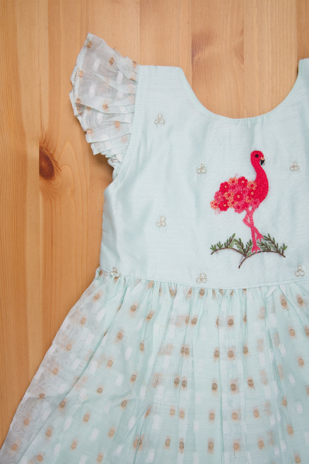 The Nesavu Girls Cotton Frock Delightful Blue Chanderi Frock with Resham Embroidery - Girls Elegance Nesavu New Cotton Long Frock | Baby Girl Cotton Dresses | The Nesavu