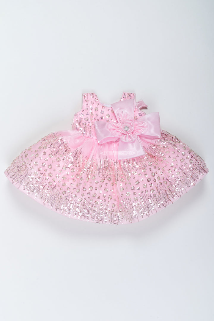 The Nesavu Girls Fancy Party Frock Designer Frock for Girls in Pink for Celebration Styling Nesavu 16 (1Y) / Pink / Satin PF364B-16 Nesavu Designer Frock For Girls In Pink For Celebration Styling PF364B-16
