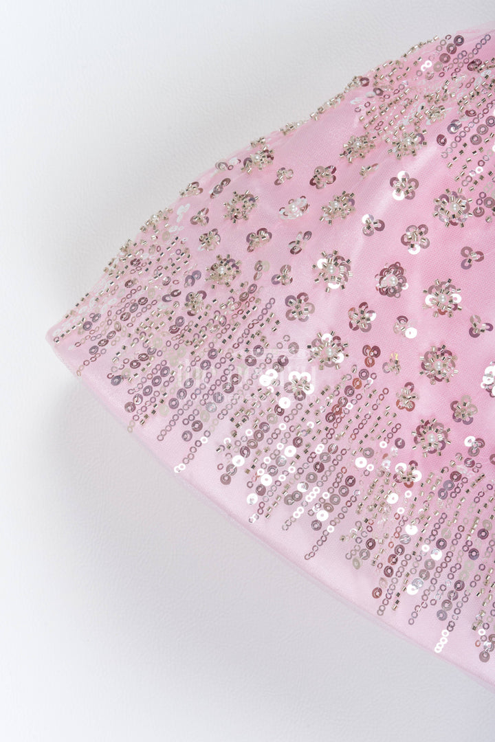 The Nesavu Girls Fancy Party Frock Designer Frock for Girls in Pink for Celebration Styling Nesavu Nesavu Designer Frock For Girls In Pink For Celebration Styling