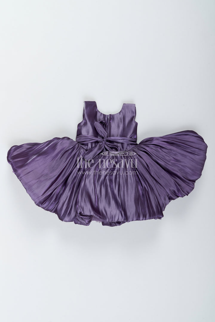 The Nesavu Girls Fancy Party Frock Designer Frock for Girls in Purple for Celebrations and Photos Nesavu Nesavu Designer Frock For Girls With Woven Texture For Weddings