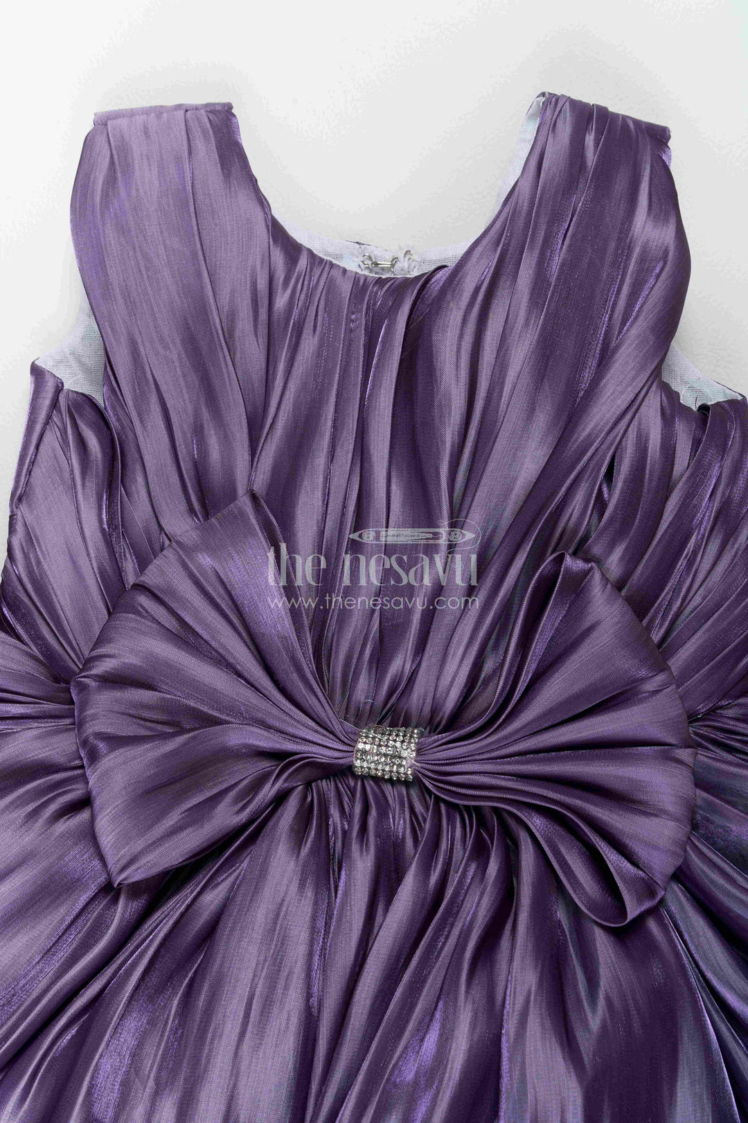 The Nesavu Girls Fancy Party Frock Designer Frock for Girls in Purple for Celebrations and Photos Nesavu Nesavu Designer Frock For Girls With Woven Texture For Weddings