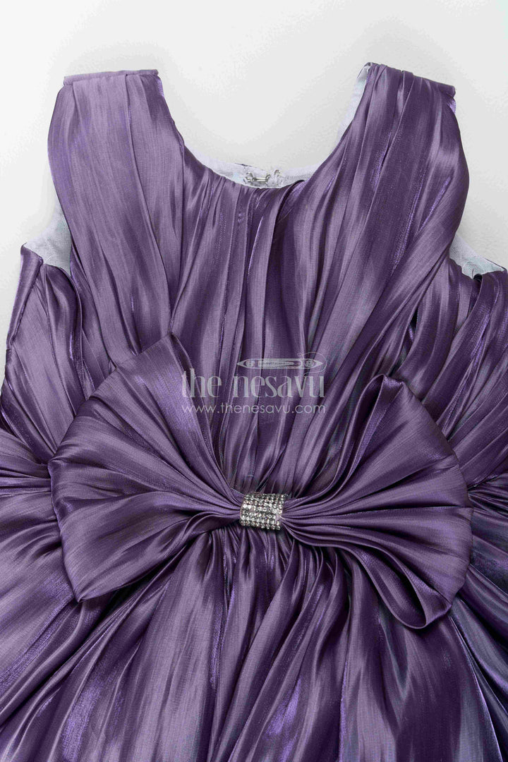 The Nesavu Girls Fancy Party Frock Designer Frock for Girls in Purple for Celebrations and Photos Nesavu Nesavu Designer Frock For Girls With Woven Texture For Weddings