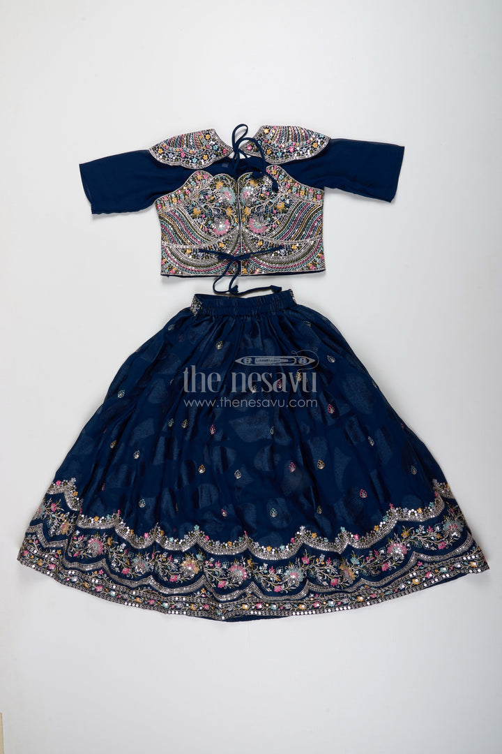 The Nesavu Girls Lehenga Choli Designer Lehenga Choli for Girls for Weddings and Grand Events Nesavu Nesavu designer lehenga choli girls chiffon embroidery weddings festive functions