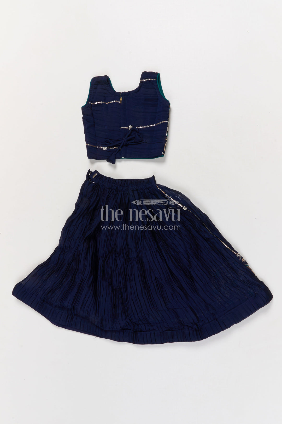 The Nesavu Girls Ethnic Lehenga Designer Lehenga for Girls for Weddings and Festive Functions Nesavu Nesavu designer lehenga for girls with embroidered pleated skirt – perfect for weddings and receptions