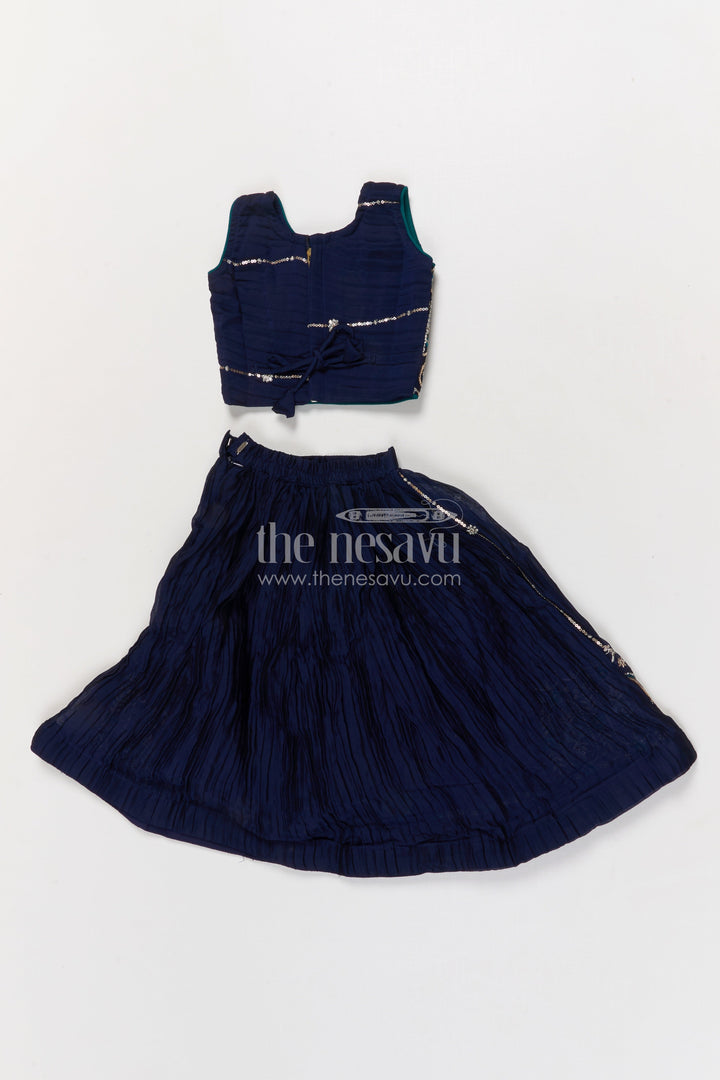 The Nesavu Girls Ethnic Lehenga Designer Lehenga for Girls for Weddings and Festive Functions Nesavu Nesavu designer lehenga for girls with embroidered pleated skirt – perfect for weddings and receptions