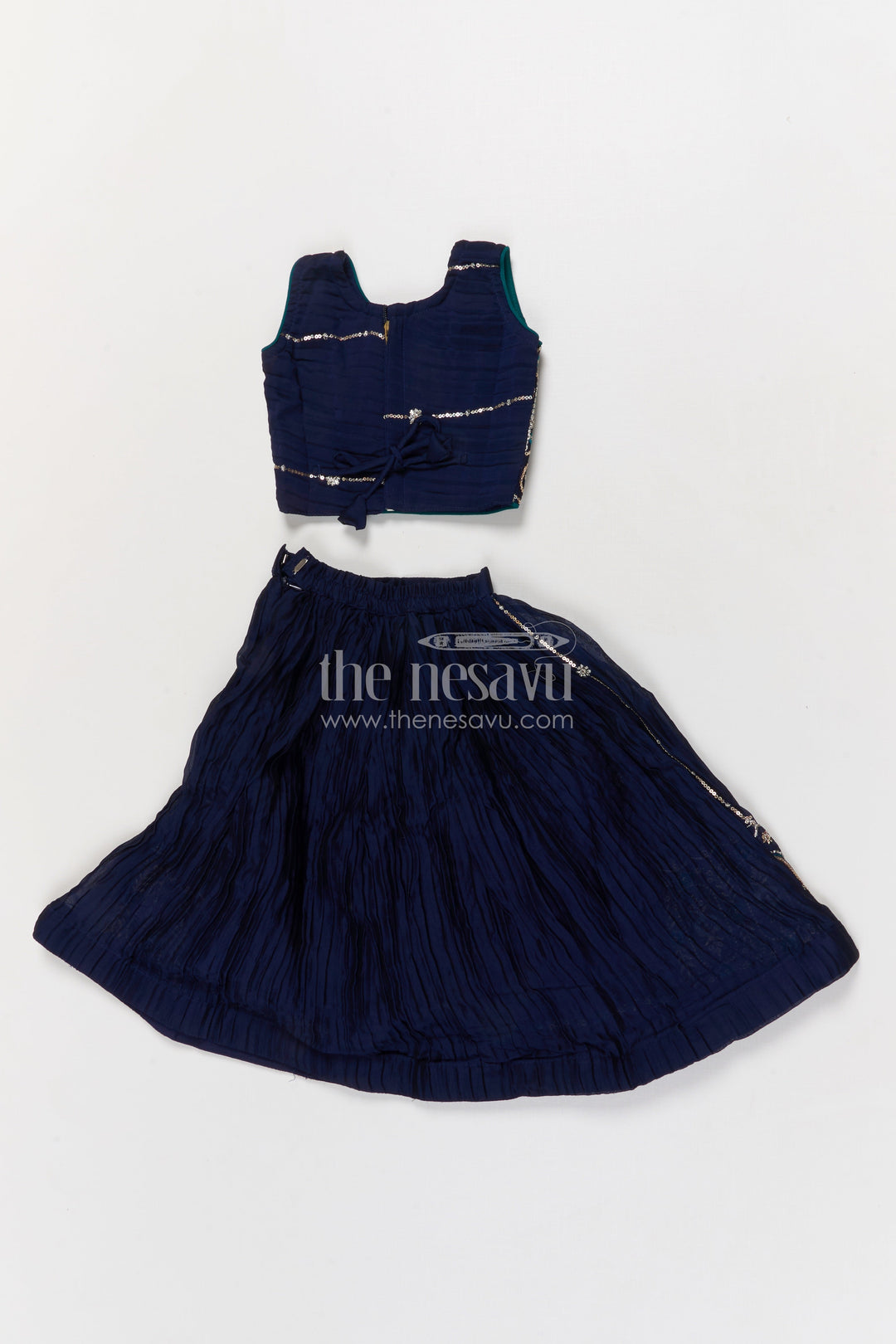 The Nesavu Girls Ethnic Lehenga Designer Lehenga for Girls for Weddings and Festive Functions Nesavu Nesavu designer lehenga for girls with embroidered pleated skirt – perfect for weddings and receptions