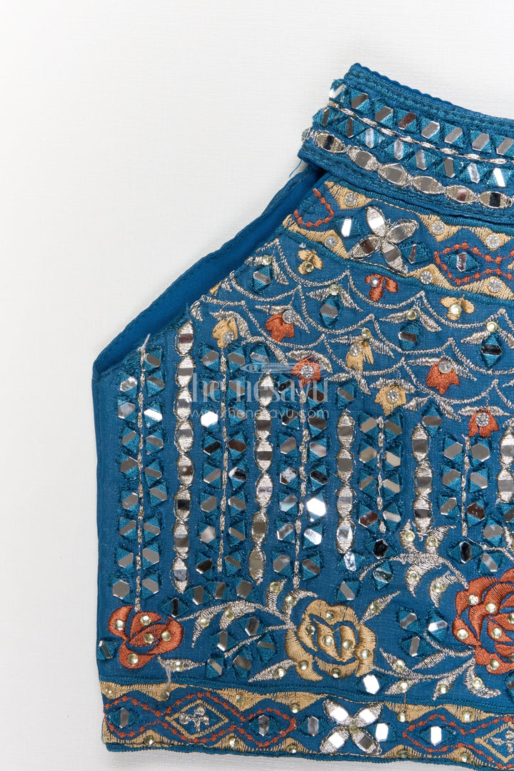 The Nesavu Girls Ethnic Lehenga Designer Lehenga for Girls for Weddings and Festive Occasions Nesavu Nesavu designer lehenga for girls with floral embroidery and dupatta – perfect for weddings and festivals