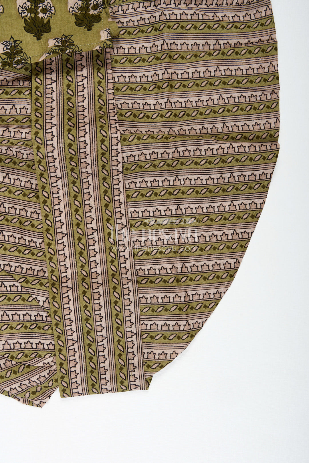 The Nesavu Boys Dothi Set Dhoti Kurta Set for Boys Cultural Celebration Outfit Nesavu Nesavu Green Cotton Boys Dhoti Kurta Set Traditional Block Print Indian Celebrations