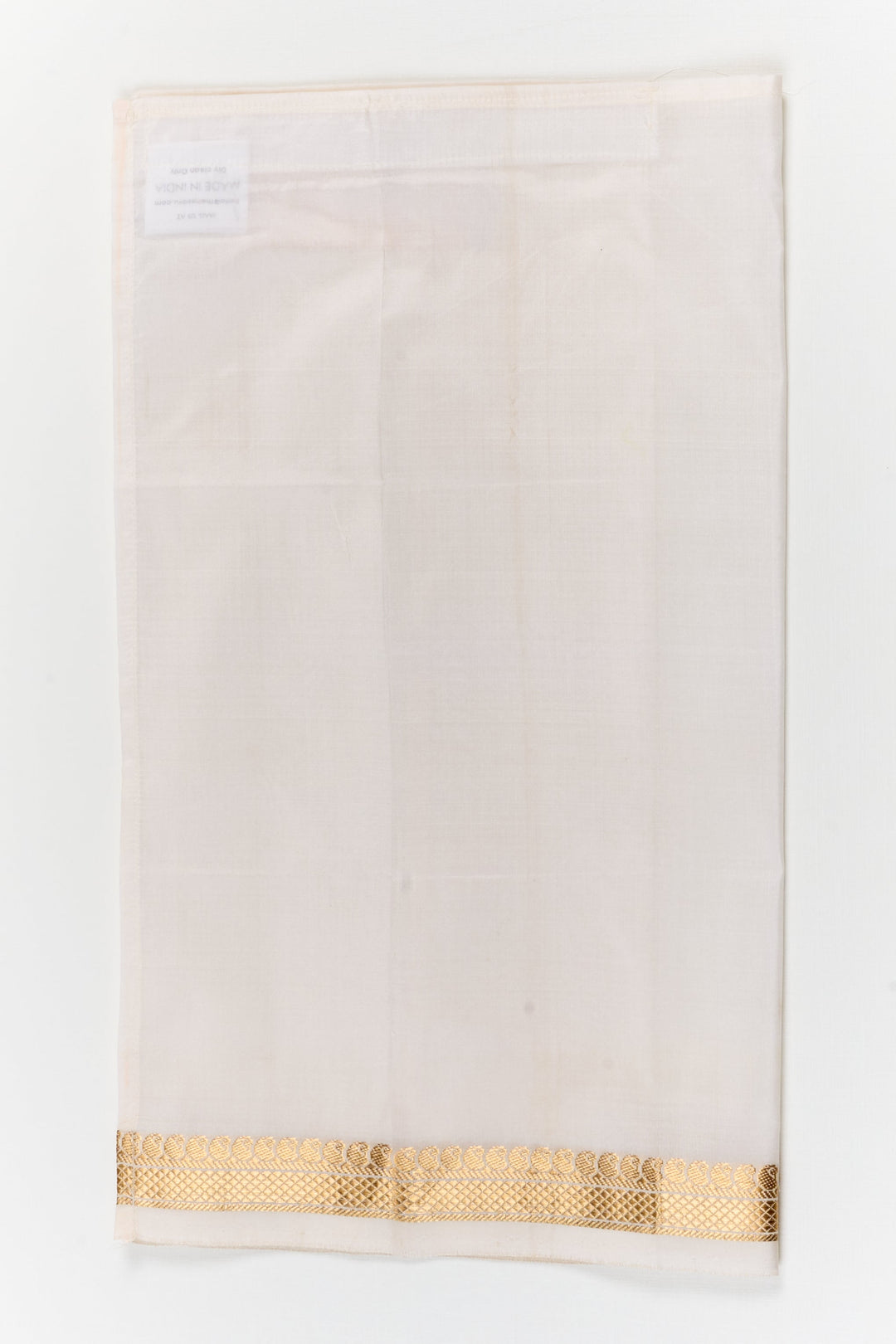 The Nesavu Pure Silk Vesti Dhoti Kurta Set for Boys for Weddings and Festive Occasions Nesavu 14 (6M) / Cream / Pure Silk D071A-14 Nesavu silk dhoti kurta set for boys – traditional wear for weddings, festivals, and cultural events