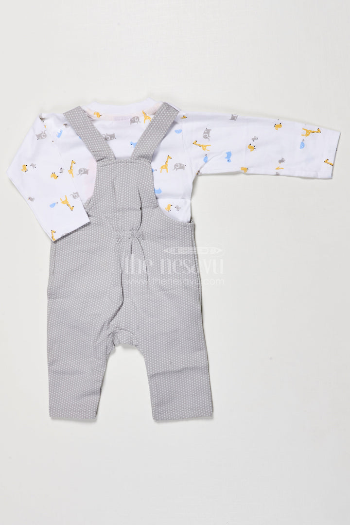 The Nesavu Baby Dungarees Digital Print Baby Dungaree Set for Cozy Wear and Travel Days Nesavu Nesavu baby dungaree set digitally printed cotton travel all-day comfort