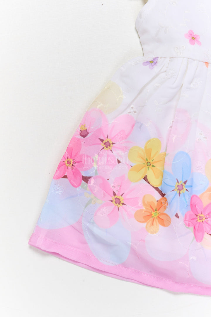 The Nesavu Baby Cotton Frocks Digital Print Cotton Frock for Baby Girls with Pleats and Sleeveless Design Nesavu Nesavu baby girl cotton frock with digital floral print and pleated design for casual wear