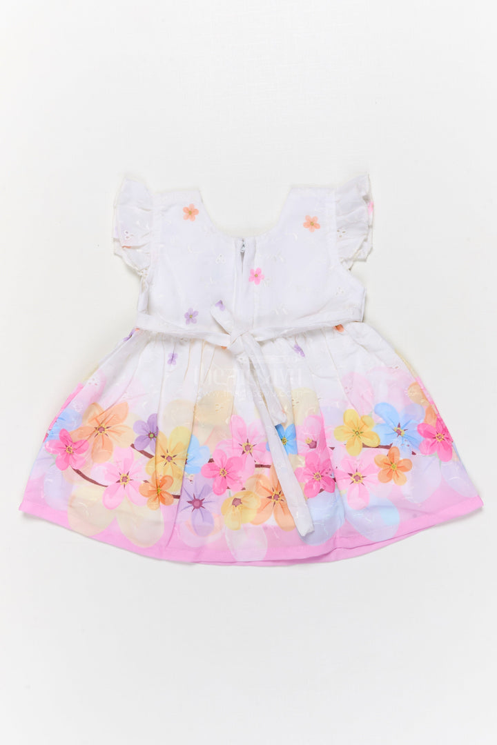 The Nesavu Baby Cotton Frocks Digital Print Cotton Frock for Baby Girls with Pleats and Sleeveless Design Nesavu Nesavu baby girl cotton frock with digital floral print and pleated design for casual wear