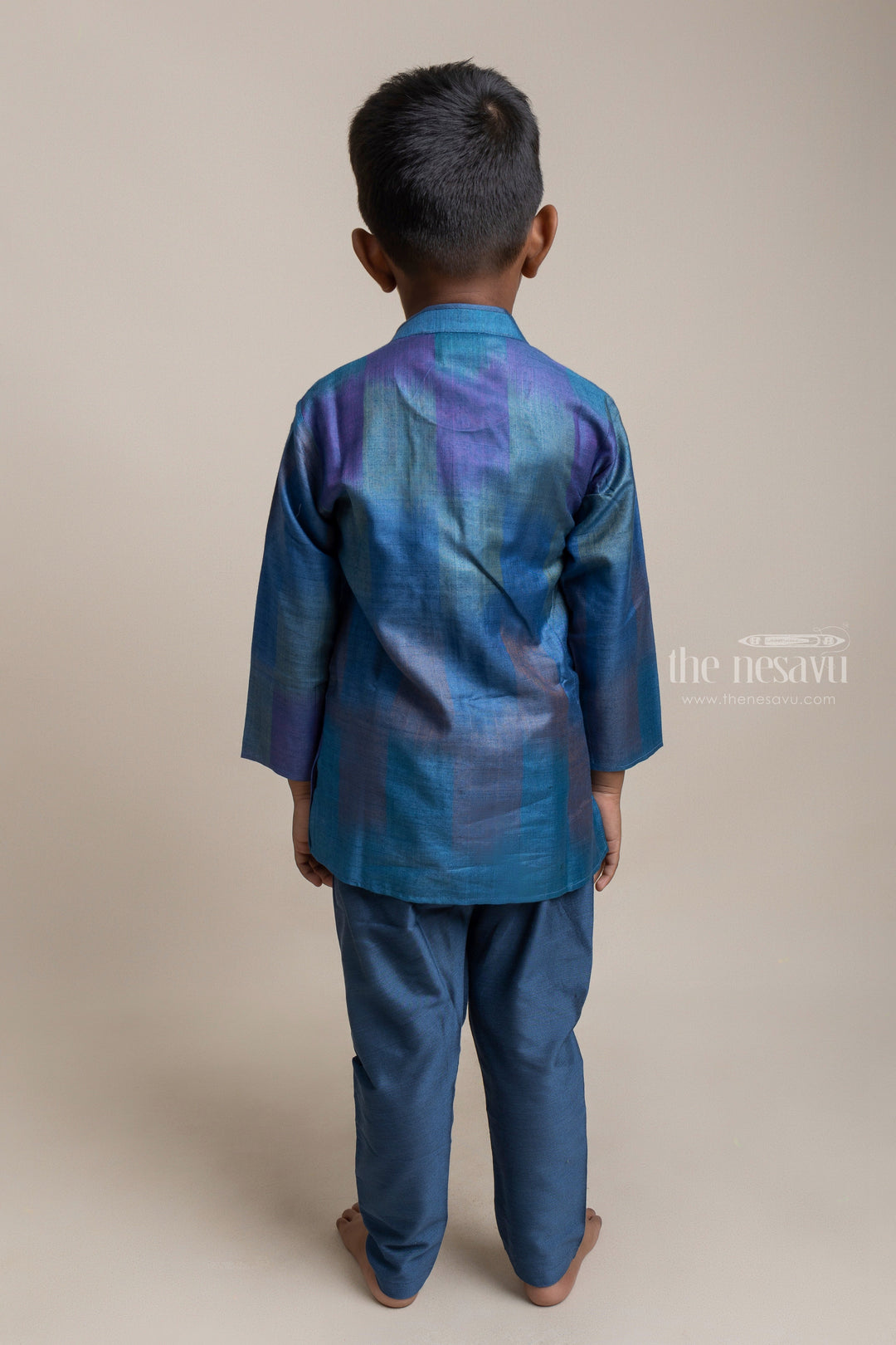 The Nesavu Boys Kurtha Set Elegant Blue Cotton Kurta With Pant For Little Boys Nesavu Best Ethnic Wear Collection For Boys | Trendy Boys Collection | The Nesavu