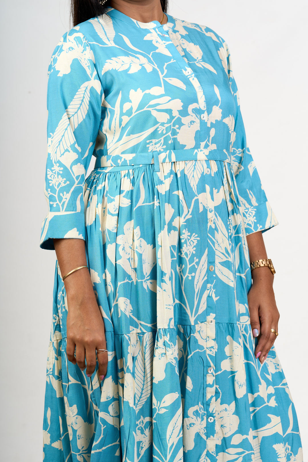 Crepe Birthday Dresses Women Floral Print Maxi-Length Flared Fit | The Nesavu The Nesavu Crepe Birthday Dresses Women Floral Print Maxi-Length Flared Fit | The Nesavu The Nesavu