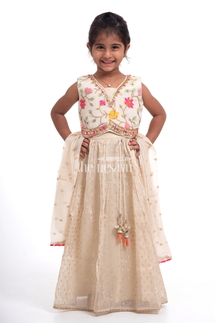 The Nesavu Girls Lehenga Choli Elegant Designer Lehenga Choli Set for Girls Nesavu 16 (1Y) / multicolor GL451A-16 Elegant Lehenga Choli Set for Girls | Designer Festive Wear for 1Y to 5Y