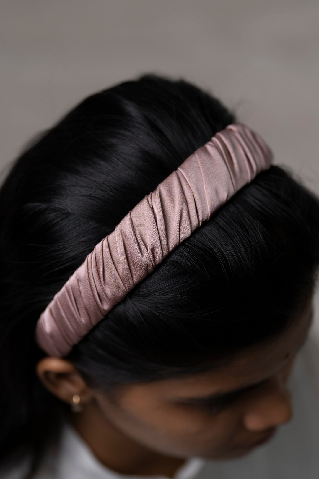 The Nesavu Hair Band Elegant Dusty Rose Textured Satin Hairband for Girls Nesavu Pink JHB85D Dusty Rose Satin Hairband for Girls | Elegant Hair Accessory | The Nesavu