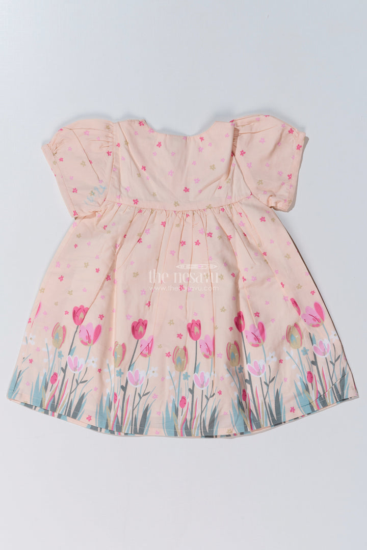The Nesavu Baby Cotton Frocks Elegant Ethnic Wear for Reception for Baby Girls with Tulip Prints and Stylish Fit Nesavu Nesavu Elegant Ethnic Wear Reception Baby Girls Tulip Prints Stylish Fit