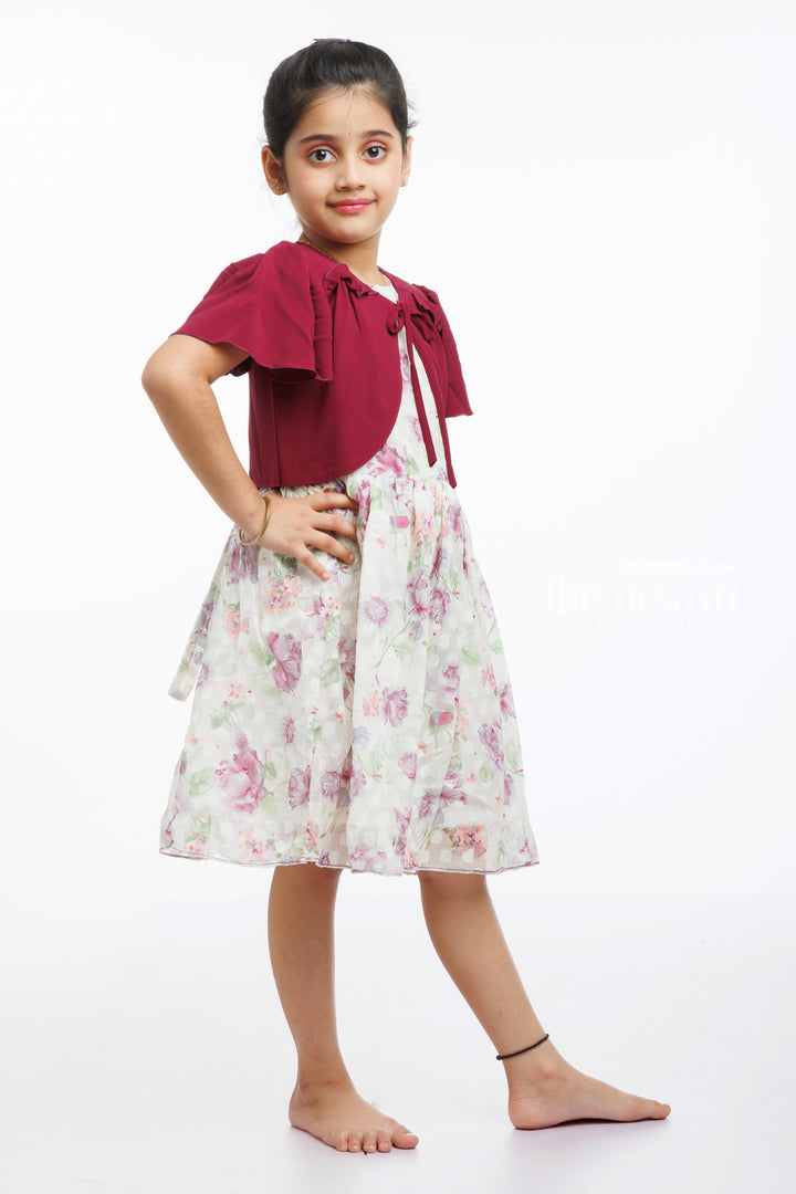 The Nesavu Girls Fancy Frock Elegant Floral Summer Cotton Dress for Girls Nesavu Shop Girls Cotton Floral Summer Dresses | Casual  Designer Cotton Dress Collection | The Nesavu