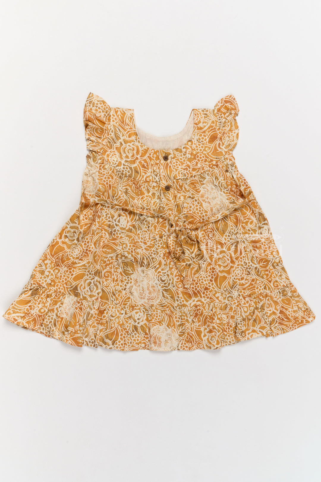 The Nesavu Girls Cotton Frock Elegant Girls Cotton Summer Dress with Vibrant Floral Pattern and Delicate Lace Design Nesavu Nesavu Girls Cotton Summer Dress Floral Print Lace Embroidery Ruffle Details Casual Wear